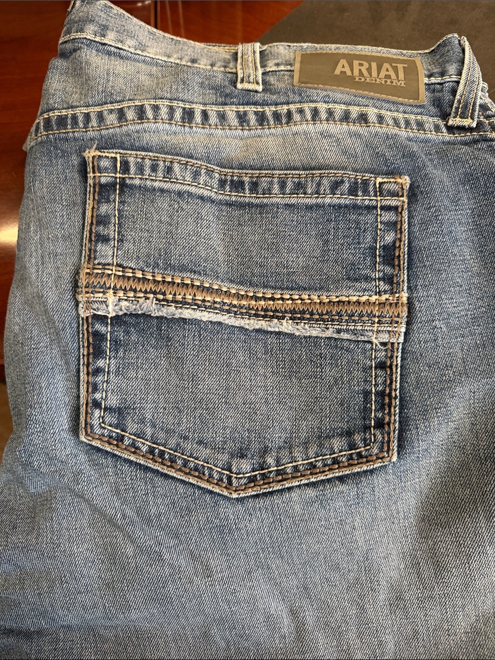 Ariat Light Blue Distressed Back Pocket Jeans